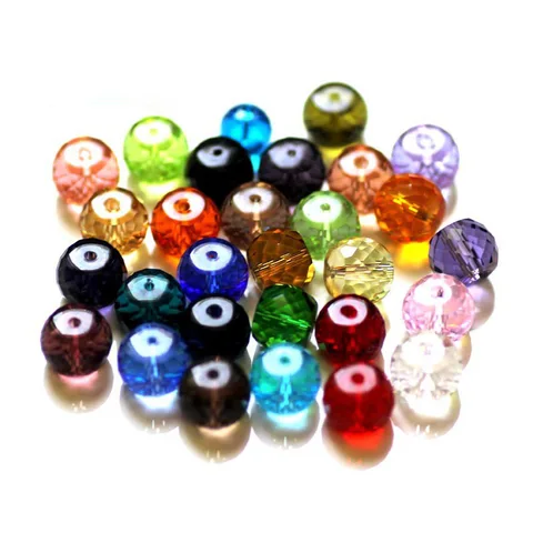 Стеклянный разделитель в форме барабана с австрийскими гранями 10x8 мм, 100 шт.