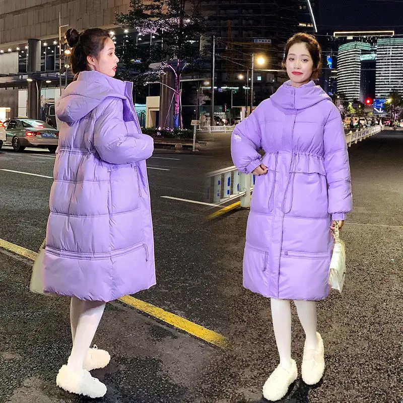 2023 Winter Women Jacket Coats Long Parkas Female Down Cotton Hooded Thick Warm Jackets Windproof Casual Coat Pockets Tops S86