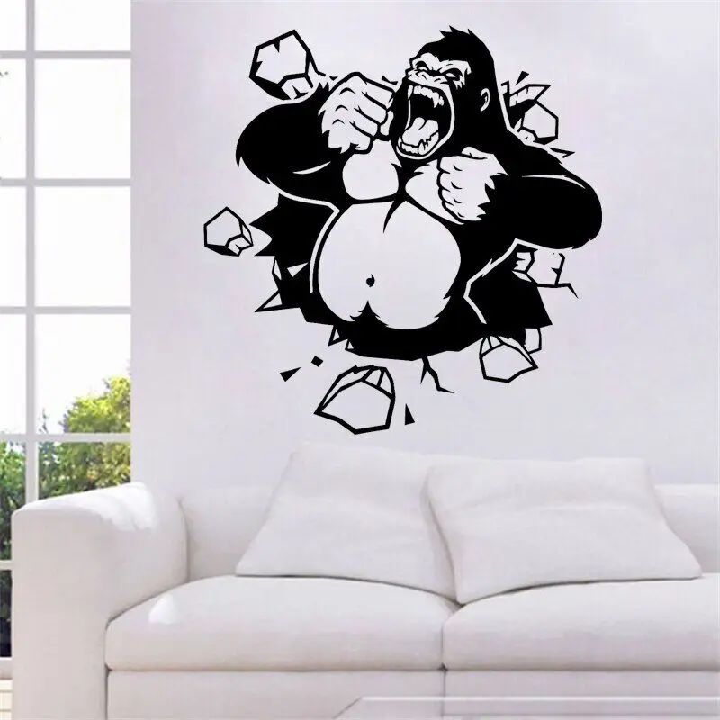 

Crack Monkey Kids Funny Animal Wall Sticker Vinyl Art Remoable Poster Mural Livingroom Decals Decor Ornament LX92