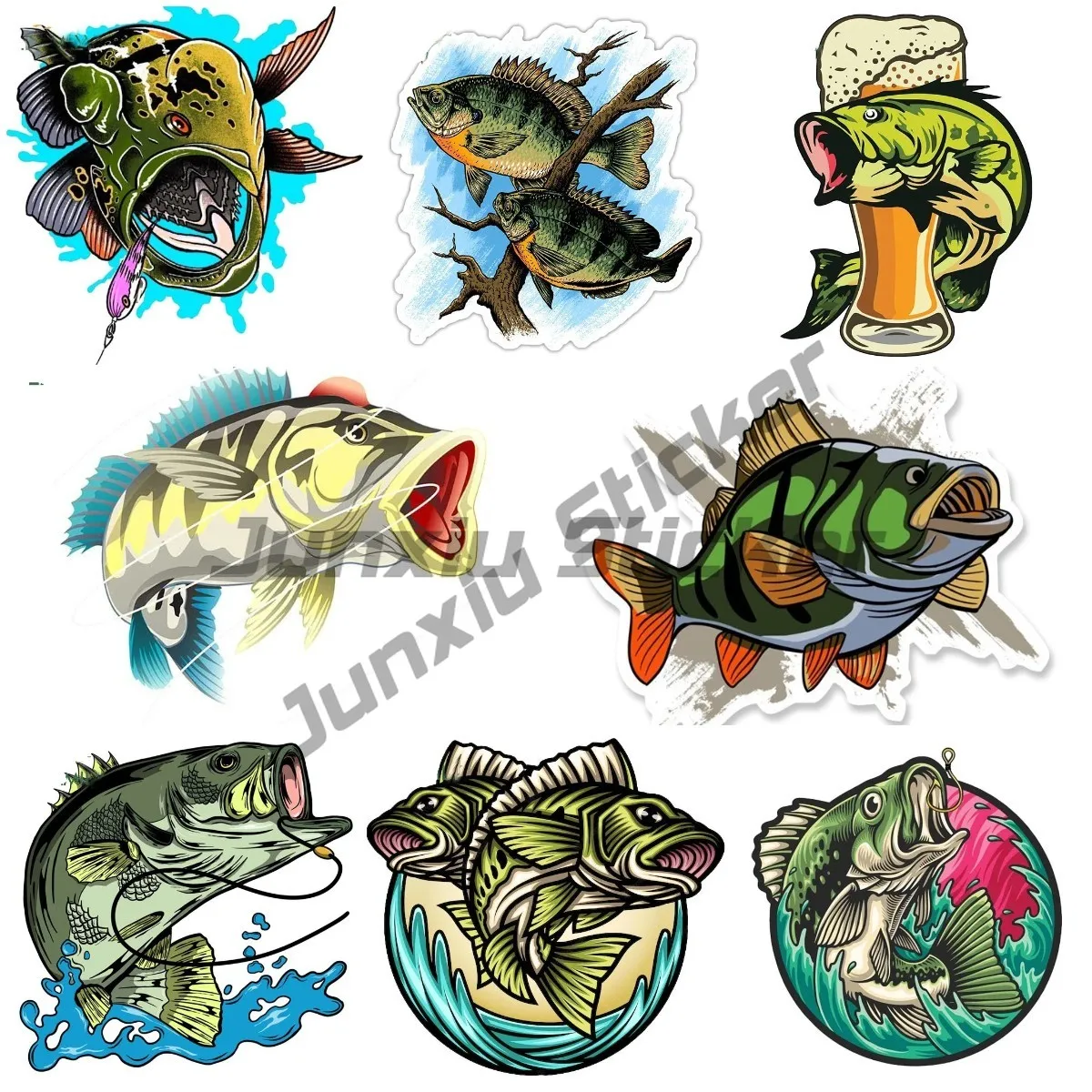 Аниме наклейки на автомобиль с изображением павлина окуня рыбы мотоцикла