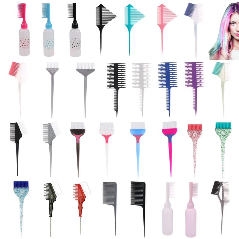 Brush Hair Dye Brushes Angled Tint Brushes With Integrated Comb Tail Tip Applicator Hair Root Touch Up Brush