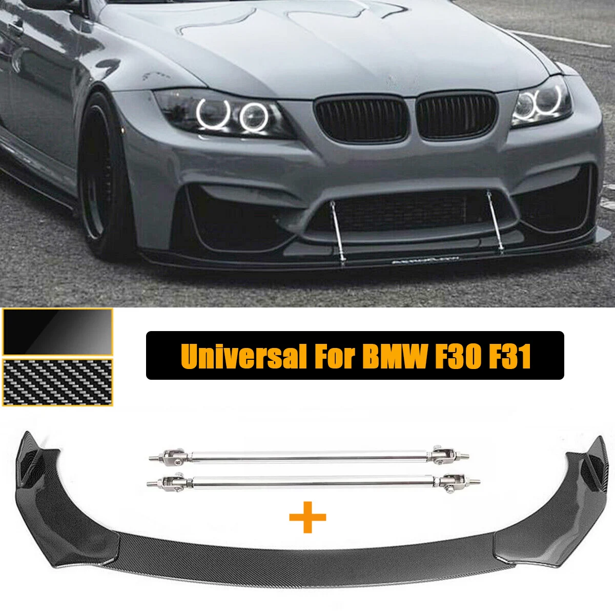 

Universal Front Bumper Lip For 3 Series E46 E90 E91 E93 F30 F31 2000-2022 Side Spoiler Splitter Chin Body Kit Car Accessories