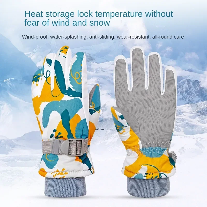 

Hot Sale Children's Gloves Winter Warm Gloves Fleece-lined Thickened Ski Gloves Cycling Windproof Gloves