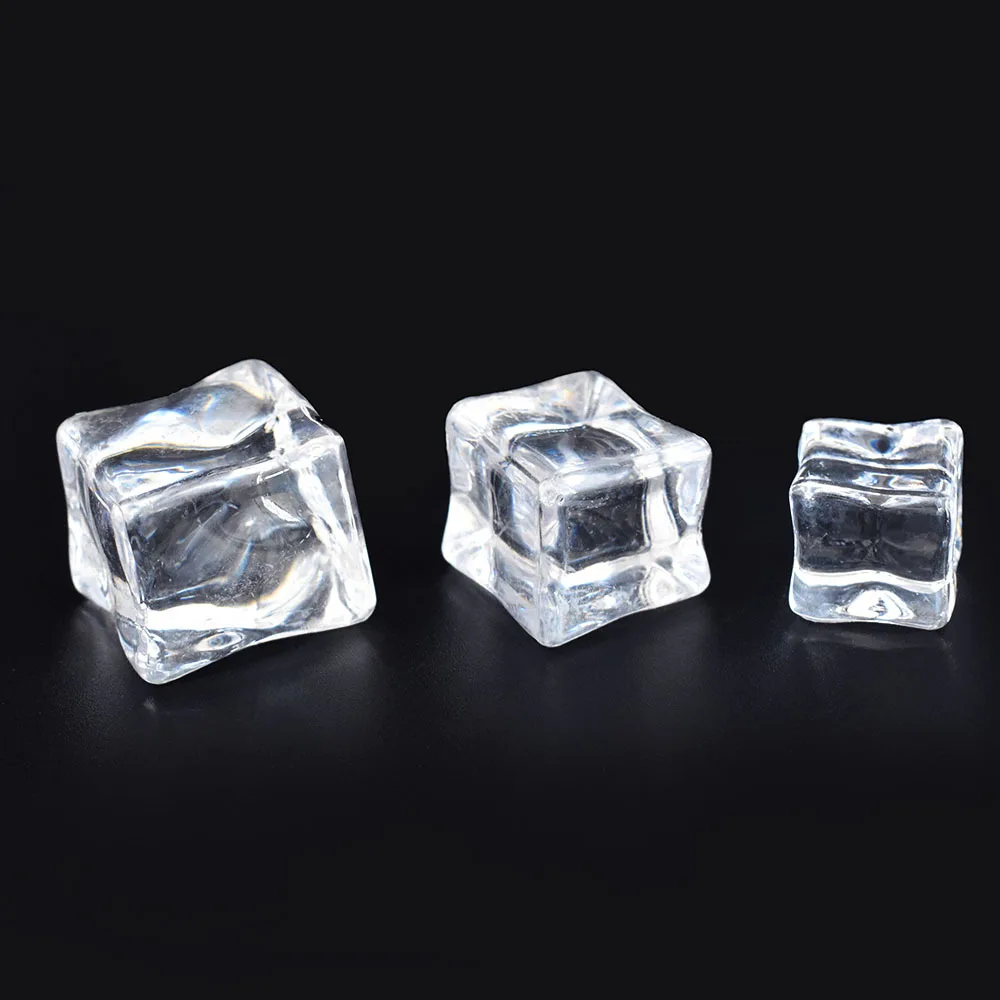 

10pcs Resin Ice Cubes Miniature Flatback Dollhouse Scrapbooking Accessories Cabochons Kawaii Crafts Materials DIY Phone Decor