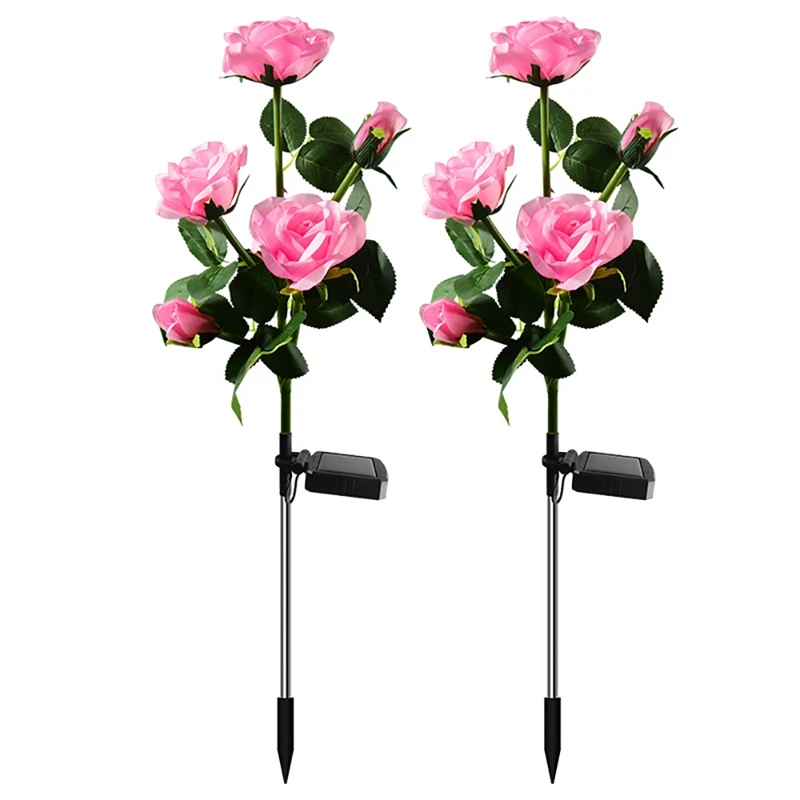 

5 Head Head LED Solar Rose Garden Lamp Outdoor Rose Solar Flowers Garden Lights For Yard Lawn Path Wedding Lights