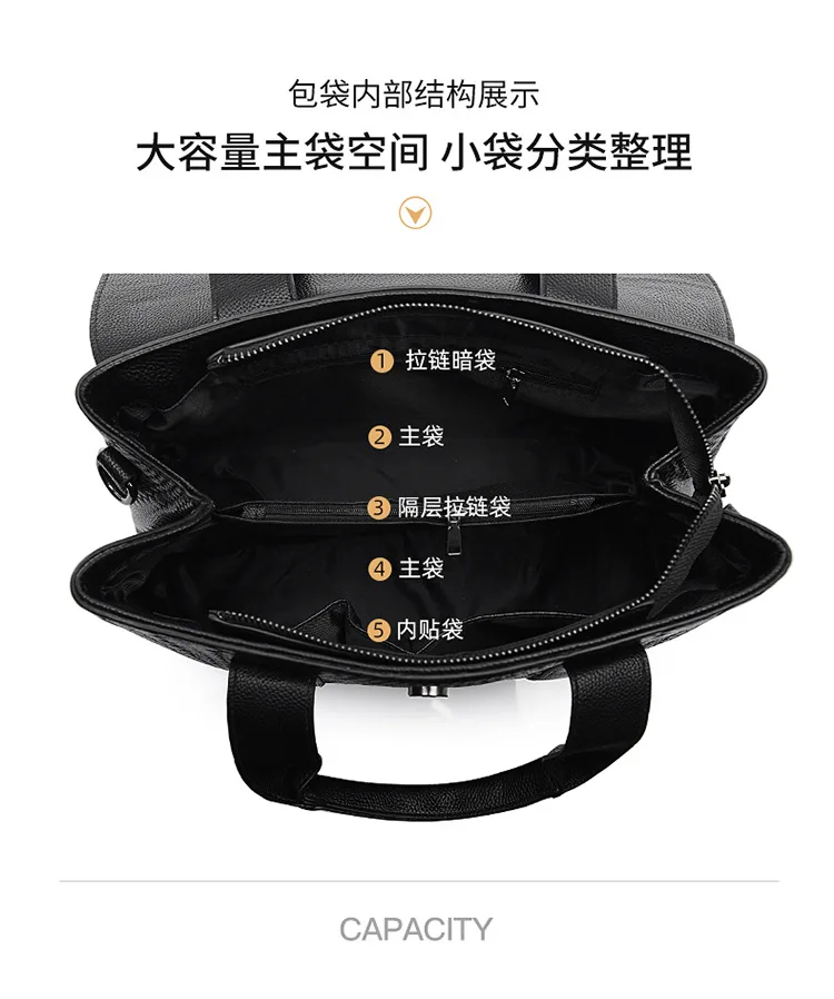 New PU Leather Briefcase Women Embossed Handbags Large Capacity Ladies Fashion  Shoulder Messenger Bags Portable