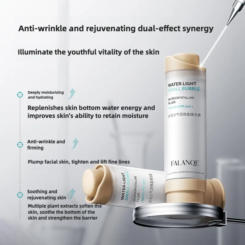 Фото Водяной свет, микрокристаллический наполнитель с микропузырем, выцветание, тонкие линии, увлажнение лица, яркость, антивозрастной, укрепляющий уход за кожей №3
