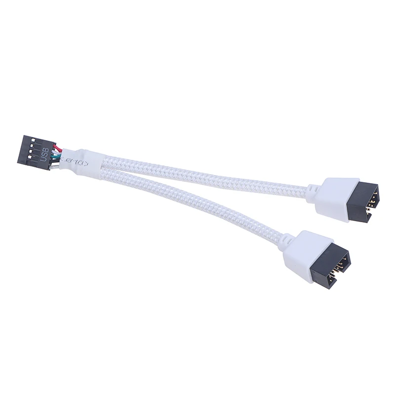 

Удлинительный кабель для ПК, аудиокабель HD для ПК «сделай сам» 15 см, USB-удлинитель для материнской платы, 9 контактов, 1 гнездо-2 штекера, Y-сплиттер