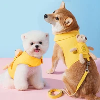 breathable dog clothes harness cute bear decoration fashion pet cat harnesses leash set for small dog walk running pet products