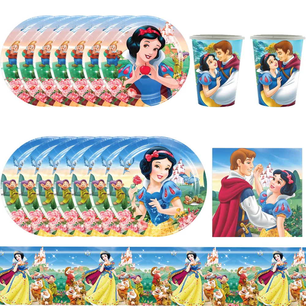 Диснеевские Белоснежки украшения на день рождения одноразовая посуда бумажный