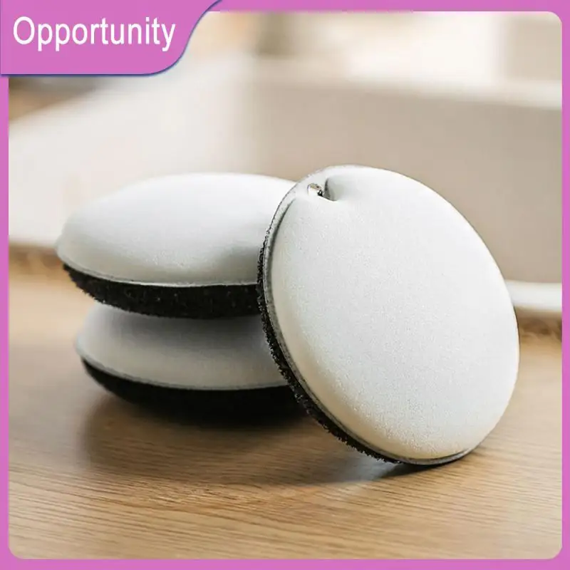 

Double-sided Sponges Round Small And Convenient Scouring Cloth Fine Texture Sponge Rub Kitchen Accessories Rich Foaming