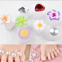 8pcs silicone finger toe separators for nail art pedicure manicure flower shape