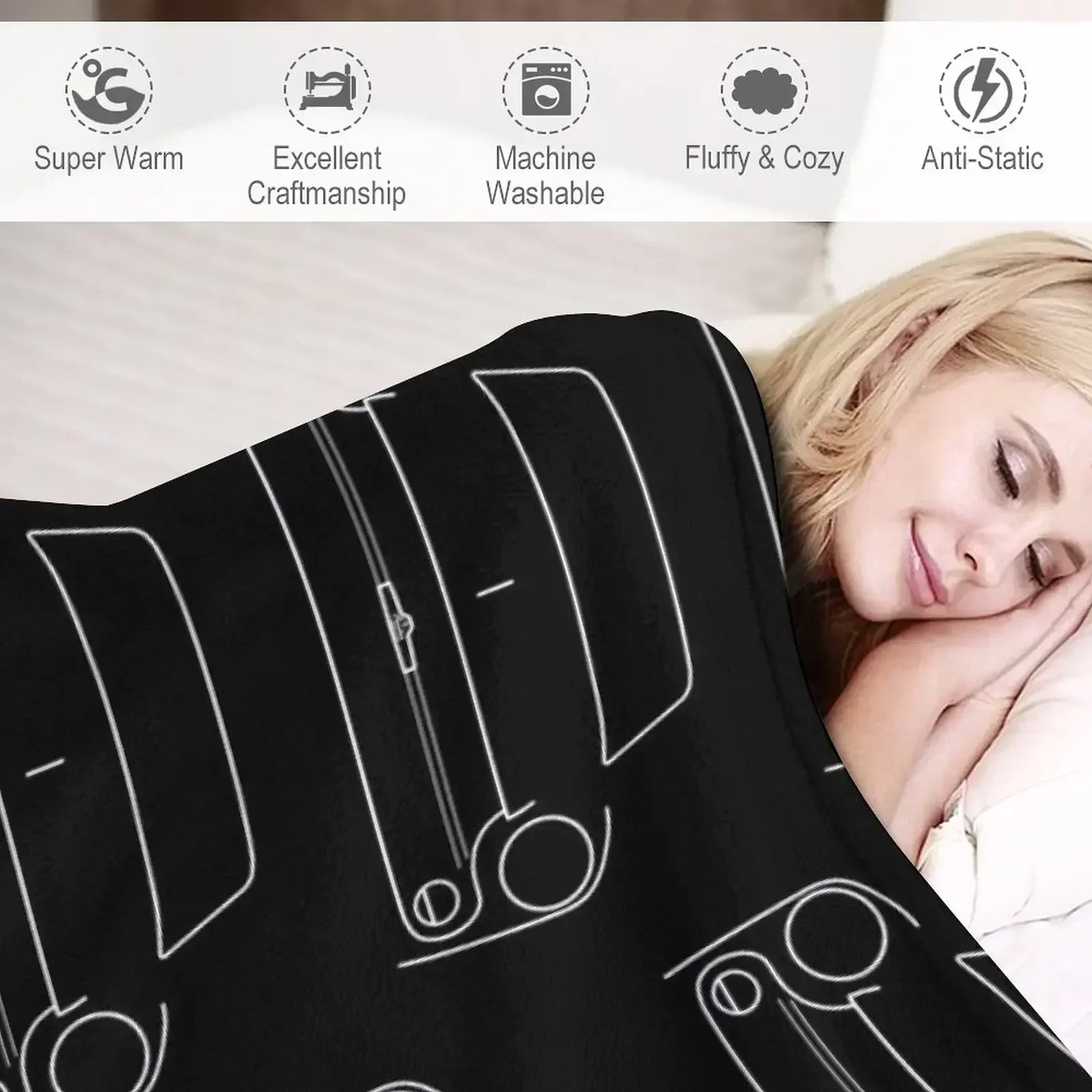 Новое классическое автомобильное контурное одеяло Austin Cambridge A60 (белое)