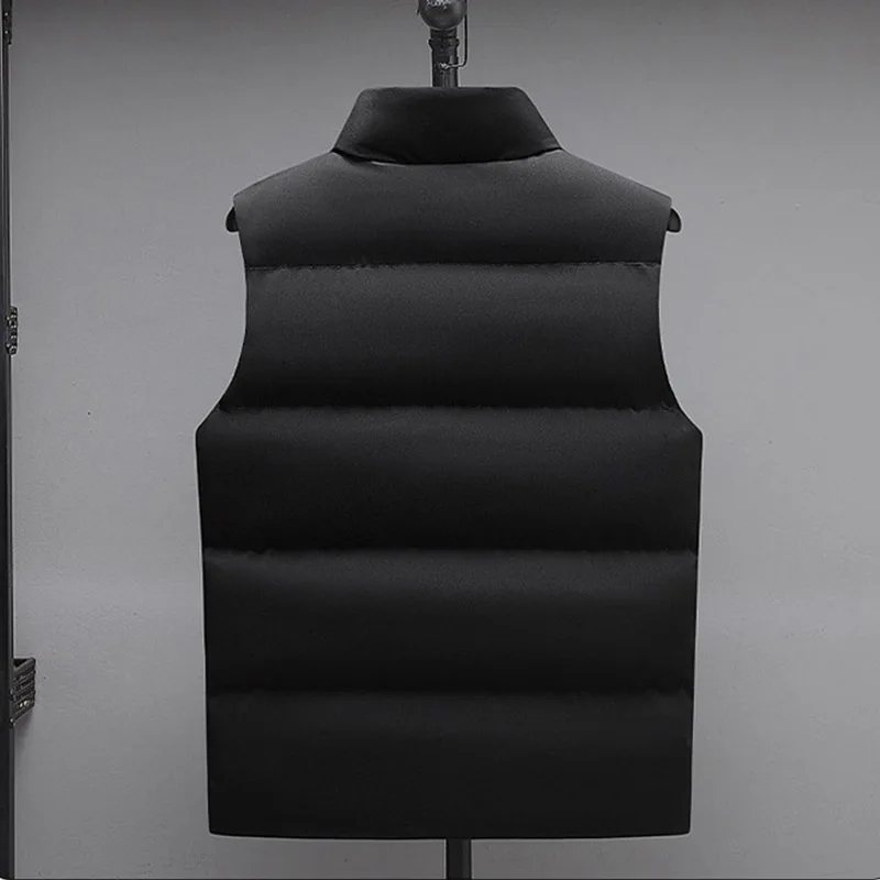 New Men's Fashion Down Vest Jackets Casual Printed Vest Sleeveless Outdoor Warm Waistcoat Down Jacket for Men