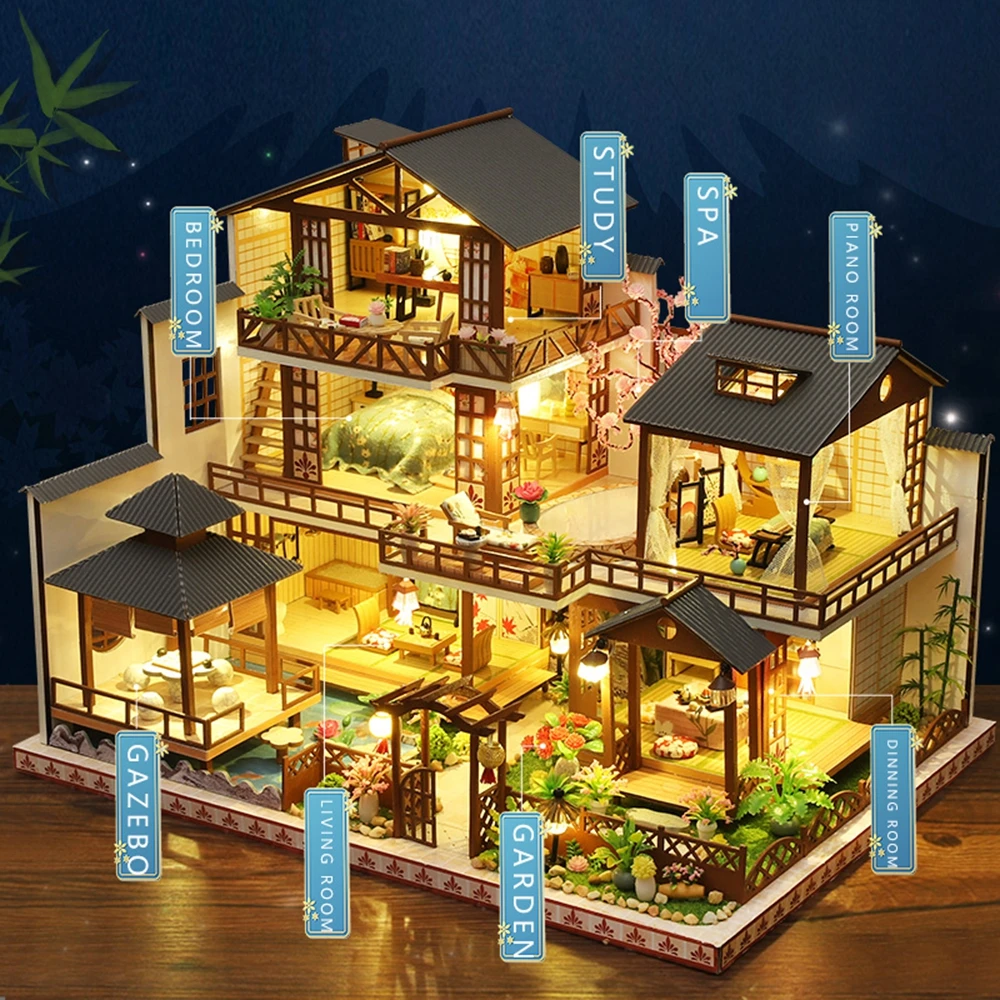 Цена Деревянный кукольный домик ручной работы «сделай сам», Сборная Мебель, миниатюрный кукольный домик, развивающие игрушки для детей, рождест...