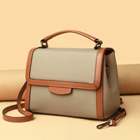 fashion trend panelled crossbody designer handbags womens genuine leather casual vintage tote shoulder messenger bag for ladies