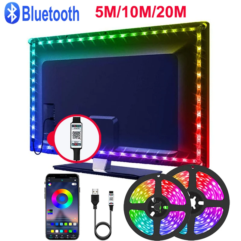 Светодиодные ленты USB Bluetooth RGB для подсветки телевизора 5050 RGB ...