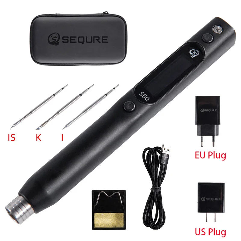 

SEQURE S60 Nano Soldering Iron Compatible with C210 Solder Tips Use For Precision Electronic Equipment Mobile Repair Anti-static