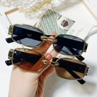 small metal personality sunglasses women vintage tea hight quality trend shade sun glasses goggle popular uv400 fashion 2022