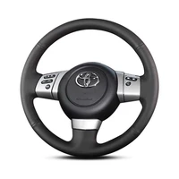 for toyota fj cruiser black leather diy hand sewn steering wheel cover interior handle cover