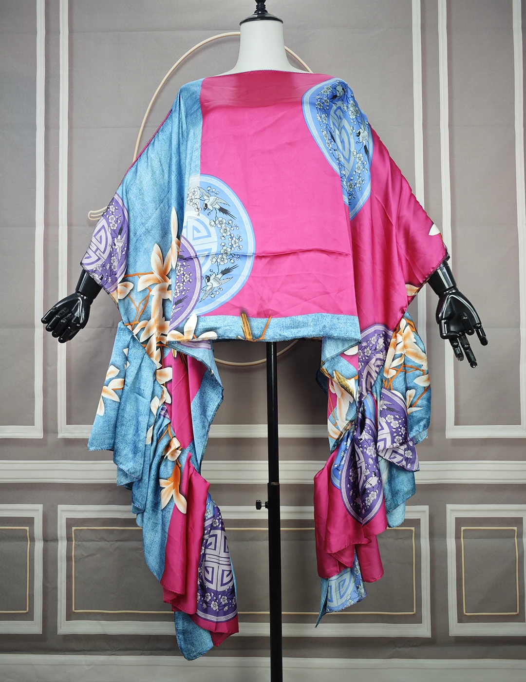 Блузка женская шелковая свободного покроя модная рубашка в мусульманском стиле