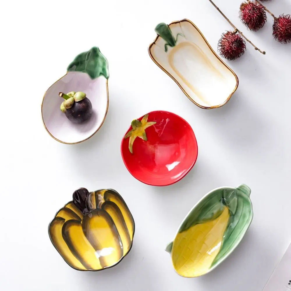 Creative Ceramic Dish Fruit Shaped Snack Tray Food Dessert Plate Salad Bowl Children Meal Seasoning Sauce |