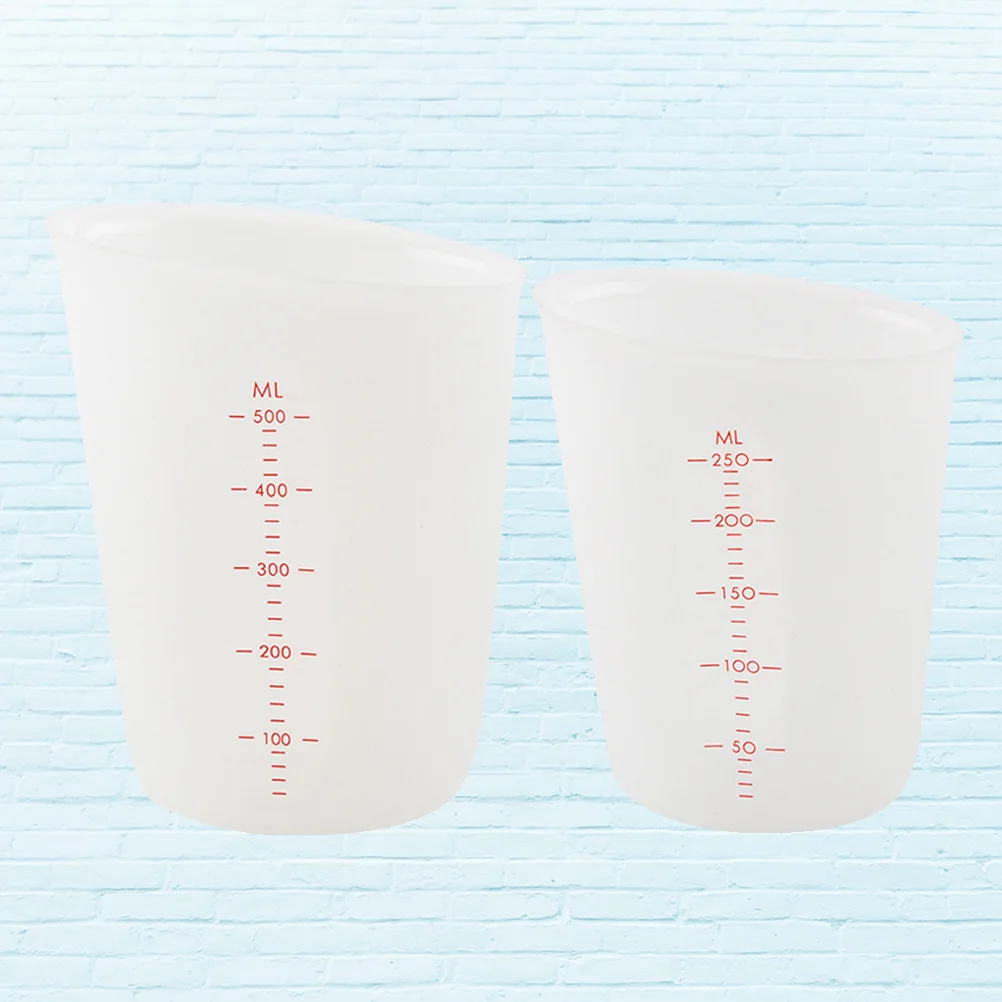 

Measuring Cup Cups Silicone Scale Beaker Graduated Liquid Pour White Clear Set Resin Precise Reusable Visible Container Jug