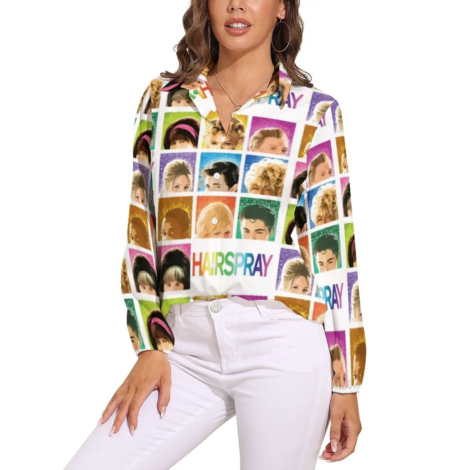 

Queen Latifah Blouse Hairspray Office Work Custom Blouses Female Casual Shirt Summer Long Sleeve Oversized Top