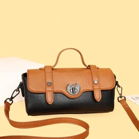 fashion trend tote panelled messenger luxury designer handbags for women genuine leather casual vintage crossbody shoulder bags