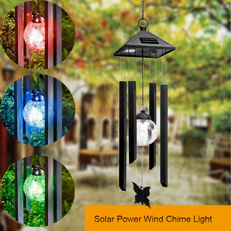 

Solar Wind Chime Light Color Changing Solar Light Outdoor Garden Solar Lamp For Home Yard Patio Decoration Xmas Gift