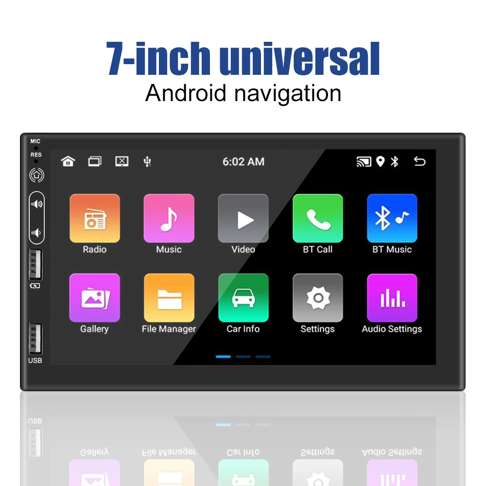 

4-USB Video Audio MP3 MP5 GPS Bluetooth WIFI FM Receiver 2 Din 7 Inch Car Radio Android 11 Multimedia Player Universal