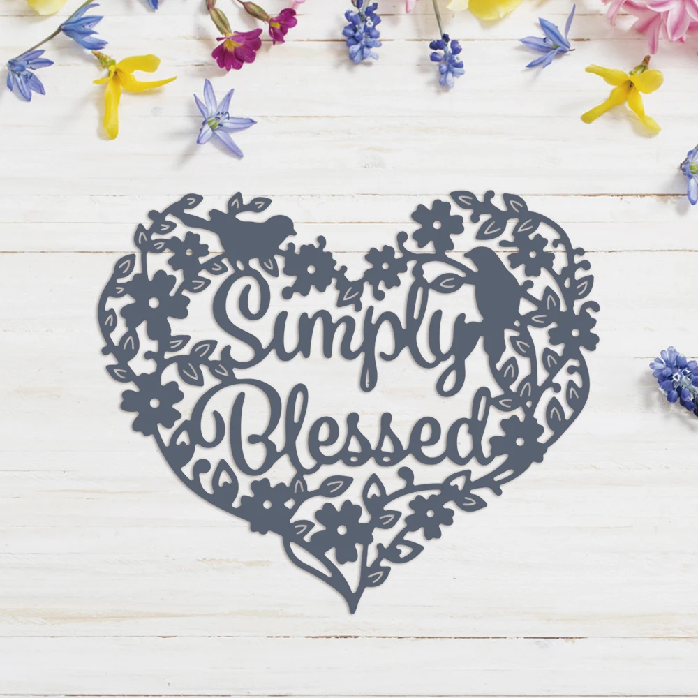 Просто блестящая птица цветок любовь набор металлических штампов форма нож для