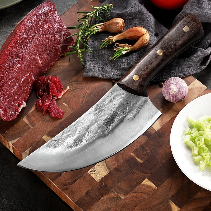 

Stainless Steel Forged Boning Knife Meat Chopping Knife Fish Vegetables Cleaver Kitchen Knife Serbian Style Butcher Chef Knife