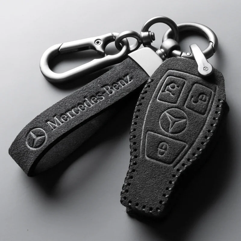 

New Car Key Case Case Suede for Mercedes Benz A B C E S GLC Class W204 W205 W212 W213 W176 GLC CLA AMG W177