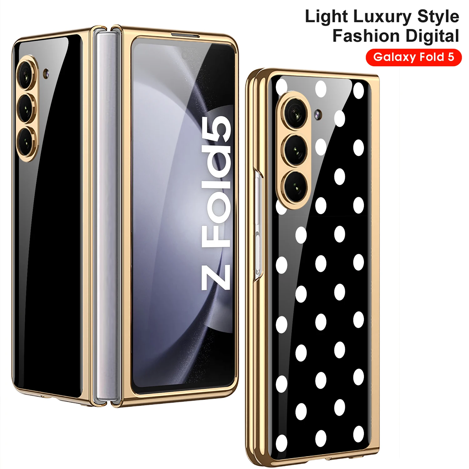 Роскошный чехол из закаленного стекла с рисунком для Samsung Galaxy Z Fold 5 защитный