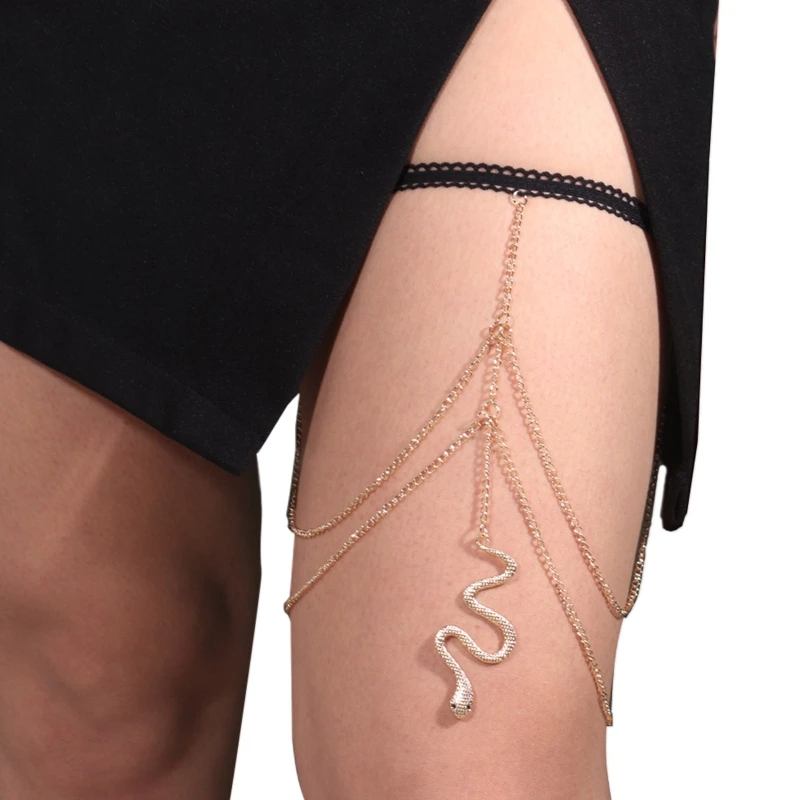 

Women Sexy Snake Tassel Gothic Leg Chain Belts Cosplay Beach Party Thigh Chain