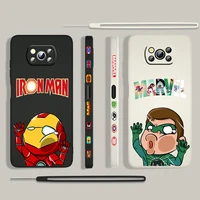 avengers cartoon hero for xiaomi poco x3 nfc f3 gt m4 m3 m2 pro c3 x2 11 ultra silicone liquid left rope phone case cover capa