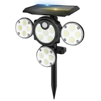 104cob solar security light 4 heads sensor wall lamp 102led garden outdoor lawn lighting ip65 waterproof 3 modes spotlights