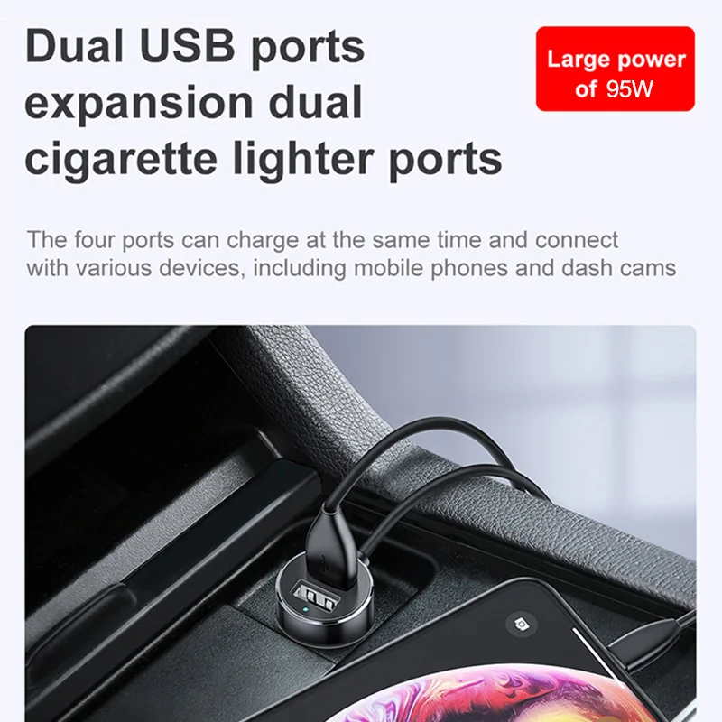 Baseus one to two cigarette lighter. Baseus one to two cigarette lighter