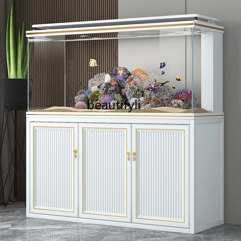 Ультра-белый стеклянный аквариум для гостиной интеллектуальный экологический