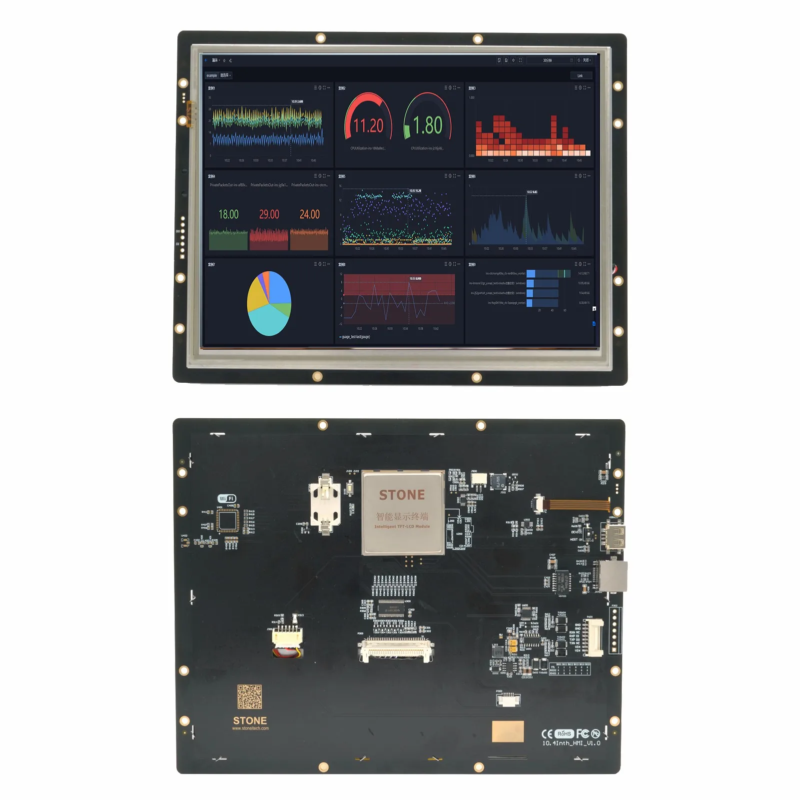 

Stone 10.4 LCD Screen 24 hour professional technical support UART PORT which can be controlled by ANY MCU via Simple Powerful