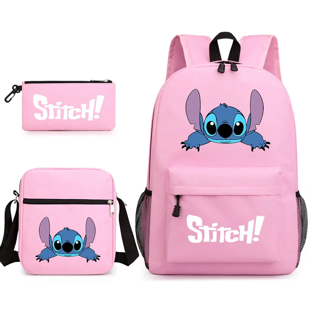 

3pcs/Set Disney Stitch Kids Backpack Cartoon Stitch Print Kindergarten Pencil Case Boy Girl Shoulder Bag Children Schoolbag Gift