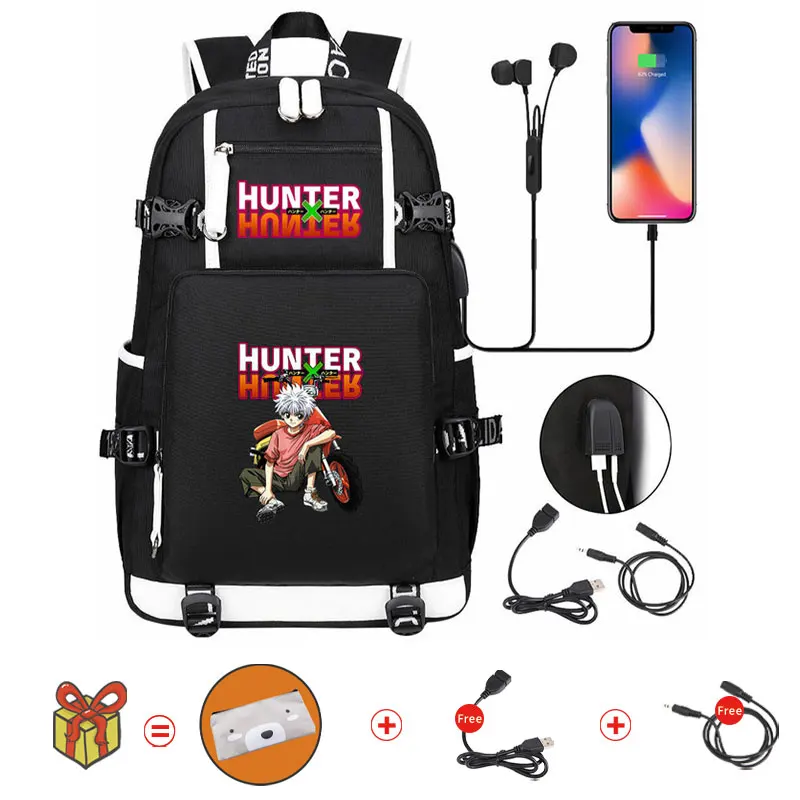 

Hunter X Hunter Backpack Girl Boy Schoolbag Large Capacity Laptop Bag Teenager Waterproof Multifunction USB Charging Backpack