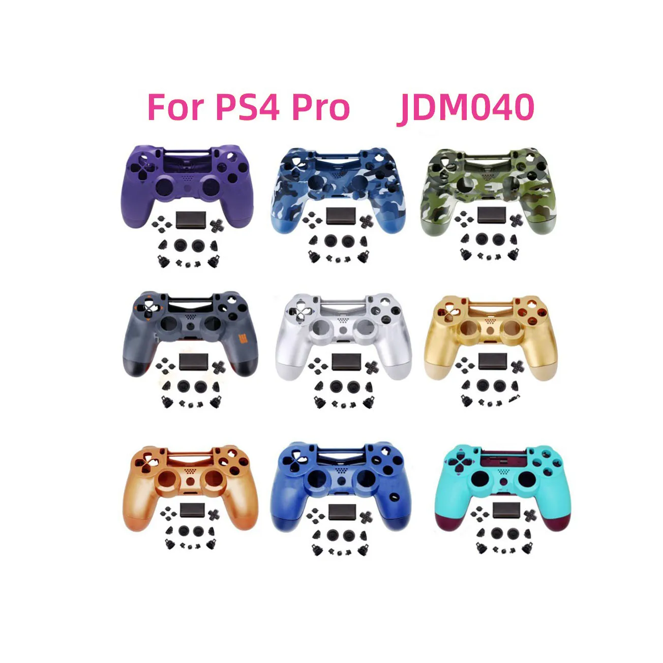 50 Sets Full Set Game Controller shell  Buttons Kit For PS4 PRO For PS4 JDM040 Housing Cover Joystick faceplate Replacement Case