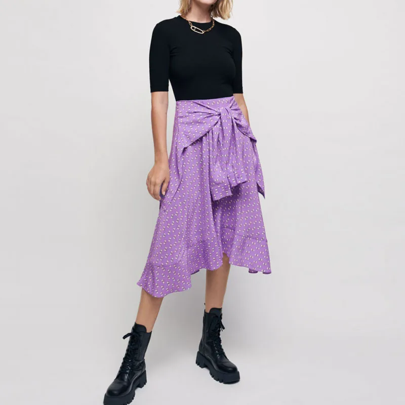 

Женское шифоновое платье с асимметричным подолом, длинное приталенное платье с круглым вырезом и принтом, лето 2022