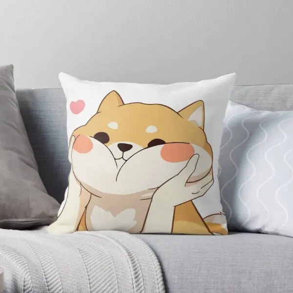 

Cute Shiba Inu Printing Throw Pillow Cover Wedding Comfort Decor Waist Fashion Office Home Throw Sofa Pillows not include