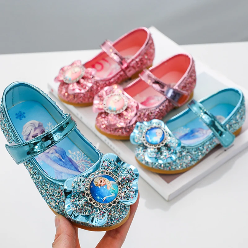 

Children's Shoes Girls' Single Shoes Frozen Baby Princess Shoes New Fashion Soft Bottom Little Girl Student Performance Shoes