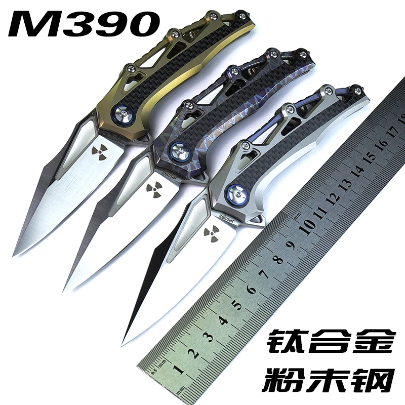 

Складной нож M390 из порошковой стали, нож для распаковки, уличный нож, мини-нож с разрезом, острый портативный складной нож из титанового спла...