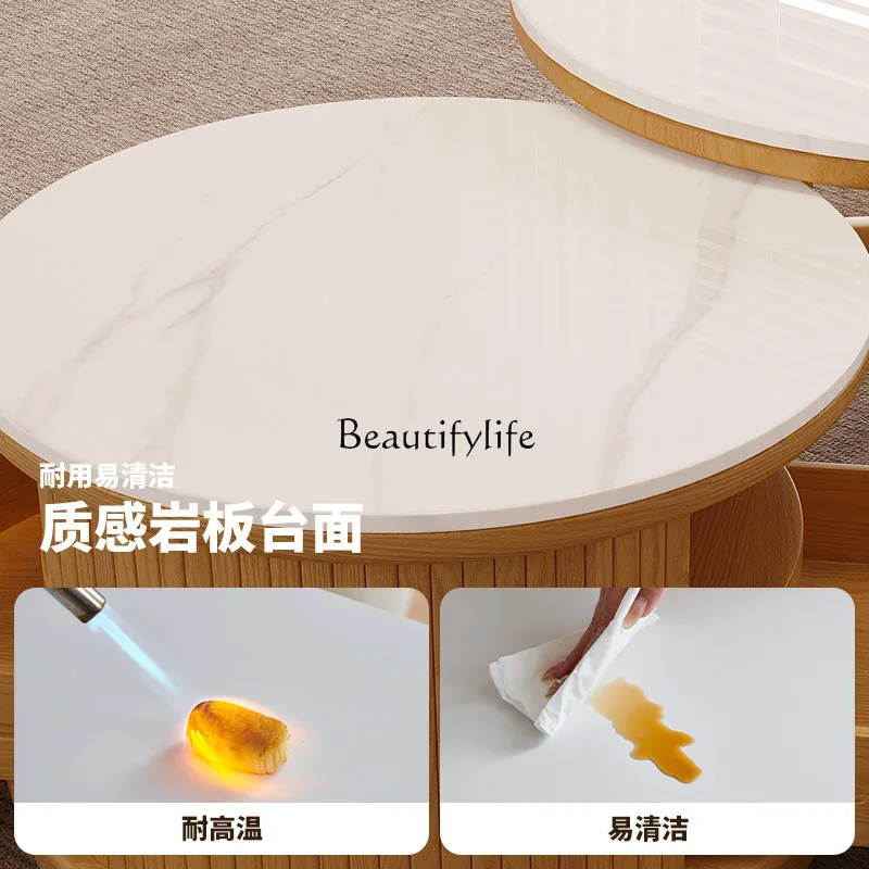 Приставной столик из цельного дерева комбинированный светильник для гостиной