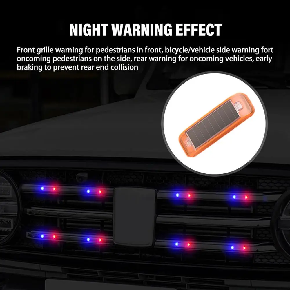 

5colors Car Anti-theft Light Solar Flash Warning Light Flash Prevent Rear-end Collision At Night For Bicycles Motorcycles N3N3